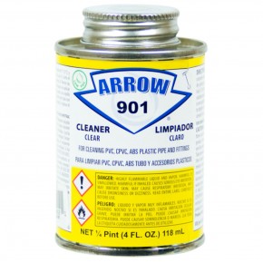 Cleaner degreaser for PVC/CPVC pipes Arrow 0.118 L. PVC AND CPVC PIPES AND FITTINGS