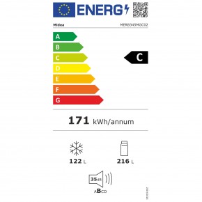 Külmik Midea 338L MERB345MGC02 Silver Külmikud