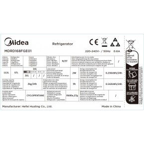 Refrigerator Midea 113L MDRD168FGE01 Refrigerators