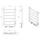 Electric towel heater with timer Laris Alfa P6, 400x600, white, right "ECO" Electric Towel Heaters