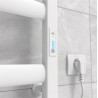 Electric towel heater with timer Laris Alfa P6, 400x600, white, right "ECO" Electric Towel Heaters