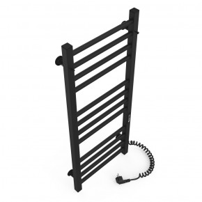 Electric towel heater with timer Alfa C12, 350x900, black, right Electric Towel Heaters
