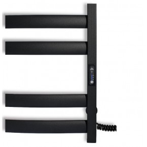 Electric towel heater with timer Laris Atlant P6, 500x700, black, right "ECO" Electric Towel Heaters