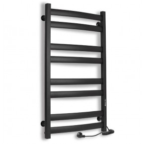 Electric towel heater with timer Laris Atlant P8, 500x900, black, right "ECO" Electric Towel Heaters