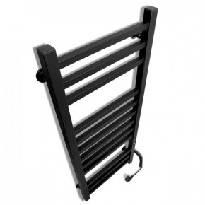 Electric towel heater with timer Laris Imidz P12, 350x900, black, right "ECO" Electric Towel Heaters