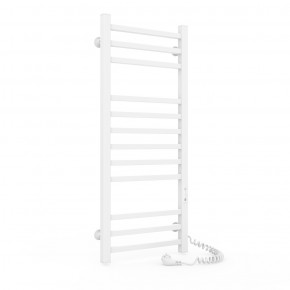 Electric towel heater with timer Laris Imidz P12, 350x900, white, right "ECO" Electric Towel Heaters