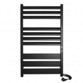 Electric towel heater with timer Lavina P10, 500x900, black, right "ECO" 