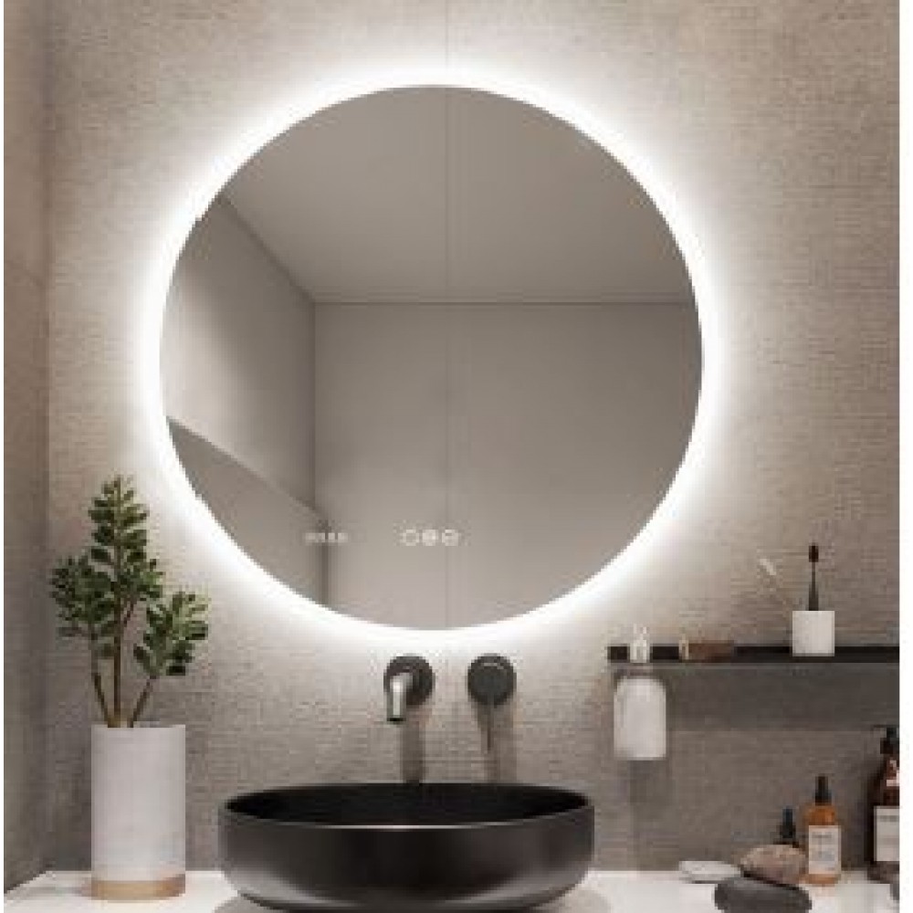 Ümmargune LED-vannitoapeegel Madrid NorDuck, 80cm, IP44, Bluetooth-heli