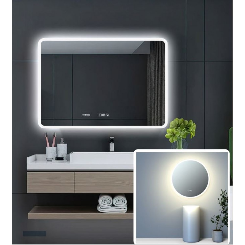 LED-vannitoapeegel Stuttgart NorDuck, 100x70cm, IP44, Bluetooth-heli
