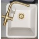 Kitchen sink / White + Gold faucet PVD