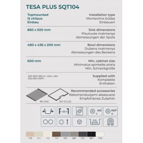 Kitchen sink Tesa Plus  Black + soifos  Chrome