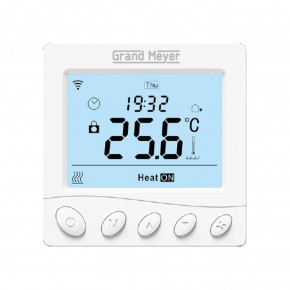 Wi-Fi Programmable Temperature Controller W350, 16 A, White Electric floor heating Grand Meyer