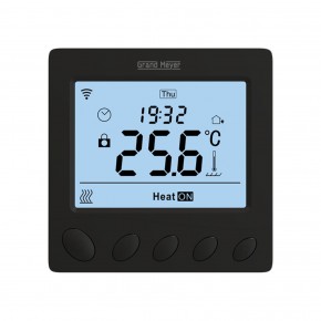 Wi-Fi Programmable Temperature Controller W390, 16 A, Black Electric floor heating Grand Meyer